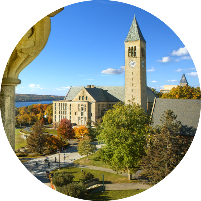 The clock tower in Ithaca, New York