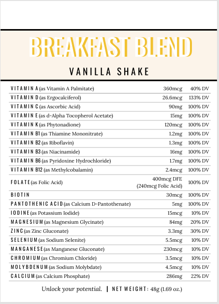 Vanilla Packet Vitamin Side
